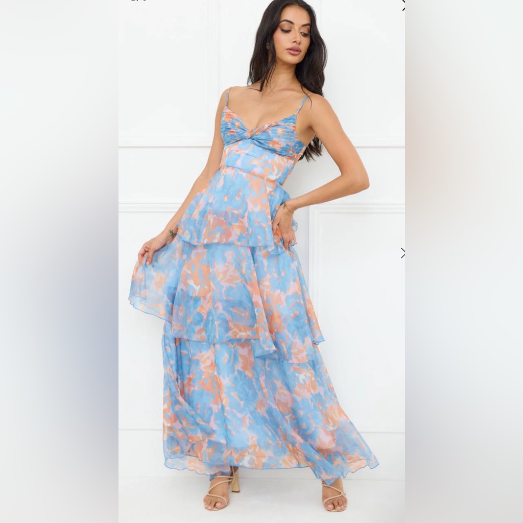 Hello Molly Blue And Orange Maxi Dress